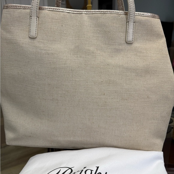 Brighton Tan and Gold Embellished Tote with suede dusty - Picture 5 of 12